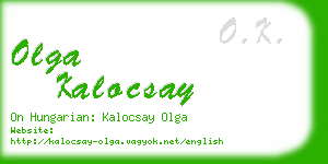 olga kalocsay business card